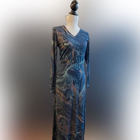 🌀Nice Things🌀 Marble Print Wool Blend Maxi Dress - Picture 3 of 10